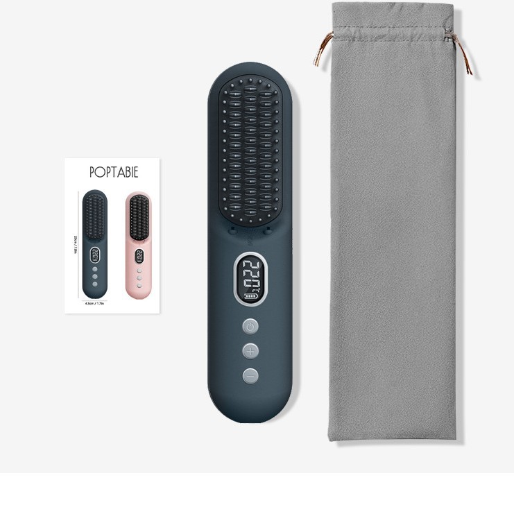The negative ion electric straightening comb does no harm to hair. The portable curling iron can be used for both straightening and curling. It is suitable for both dry and wet short hair at the top of the head, and the hair roots are wireless Specification image