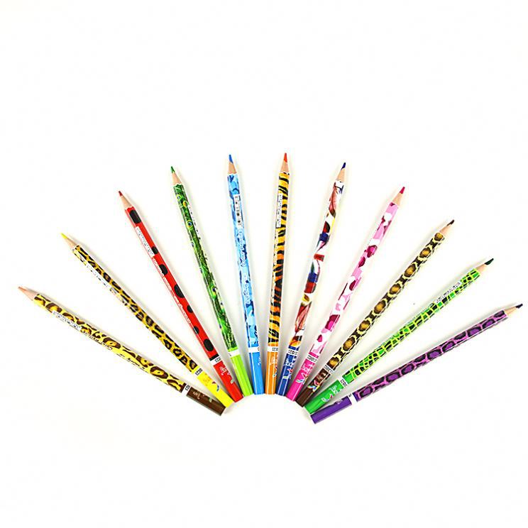 Special supply of 12-color, 18-color and 24-color hexagonal rod coated colored pencils for cross-border trade details Picture