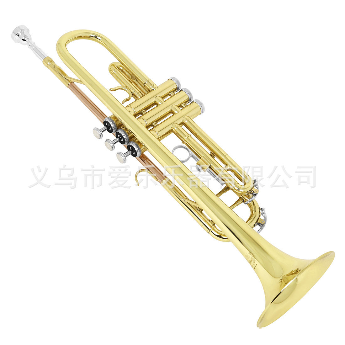 MBAT fósforo trompa de cobre trompa de doble barra de oro trompeta para adultos estudiantes de evaluación juego de evaluación de oro lacado doble viga trompeta instrumentos al por mayor details Picture