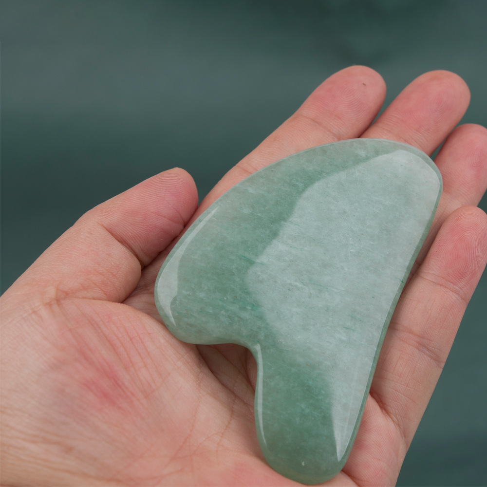 玉石刮痧板绿东陵刮痧按摩工具面部按摩身体刮痧保健按摩用品皮肤护理详情图2