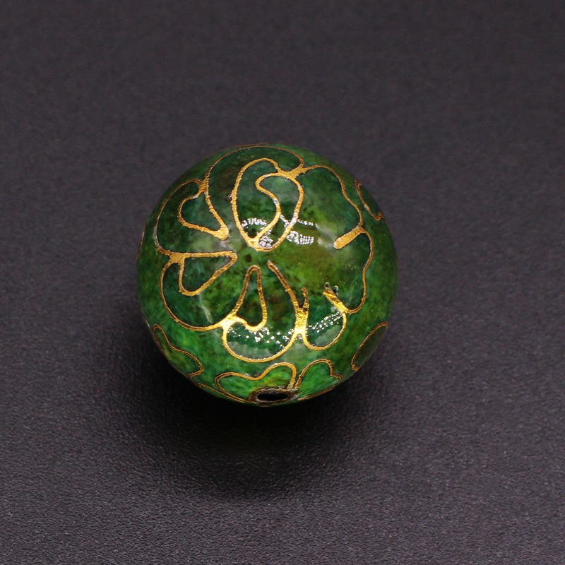 Traditional copper-based cloisonne enamel jewelry accessory beads, cloisonne multi-specification polished round beads Specification image