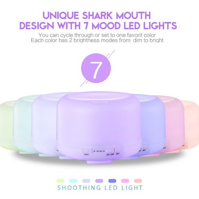 七彩灯超声波空气负离子无印加湿器面包500ML木纹香薰机喷香机