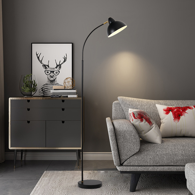 Simple American metal led floor lamp with replaceable bulbs, retro Nordic living room bedroom floor lamp for fishing Specification drawing