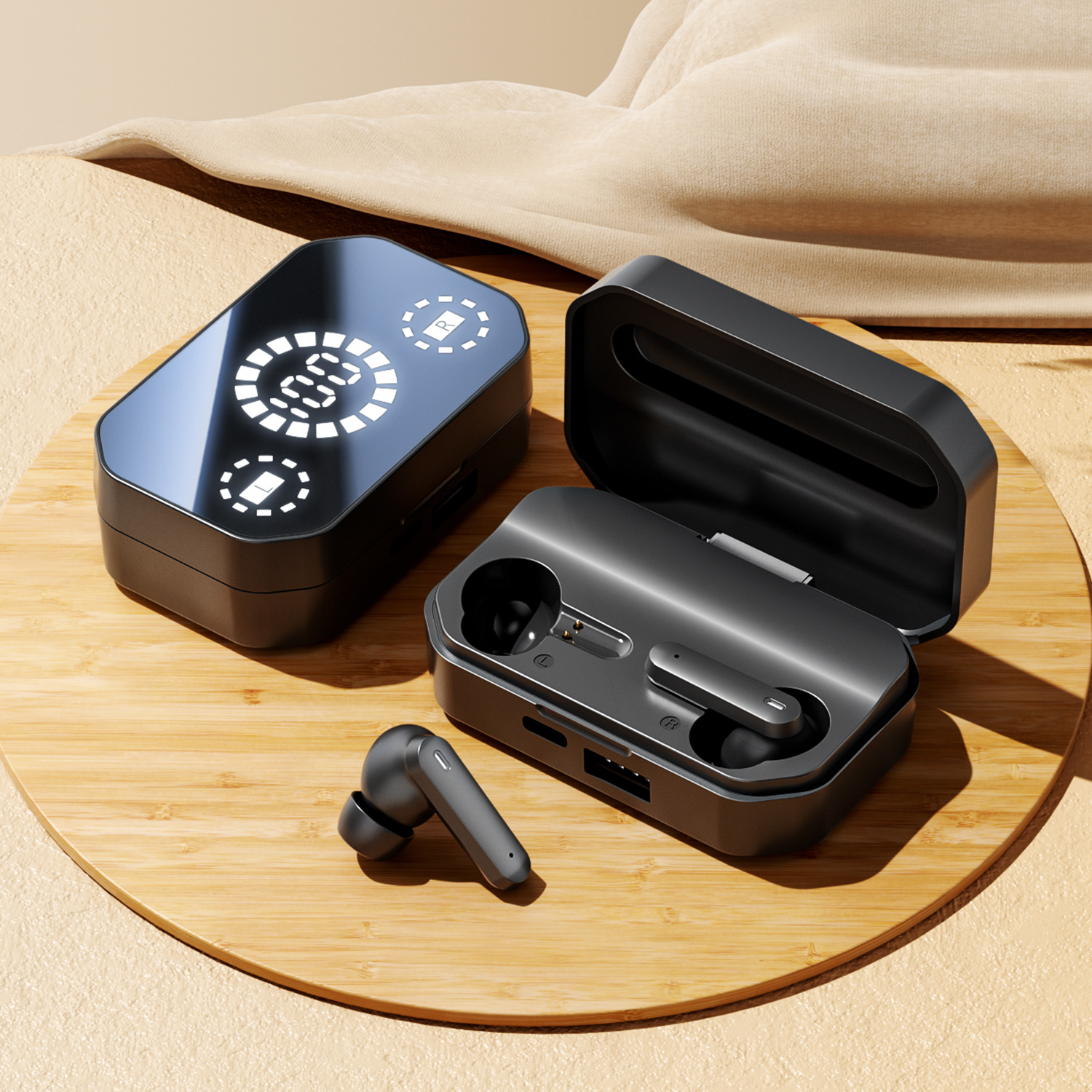 The new Huaqiangbei M154 flip-top Bluetooth headphones feature wireless in-ear design, ultra-long battery life and high-quality sound Application Scenario