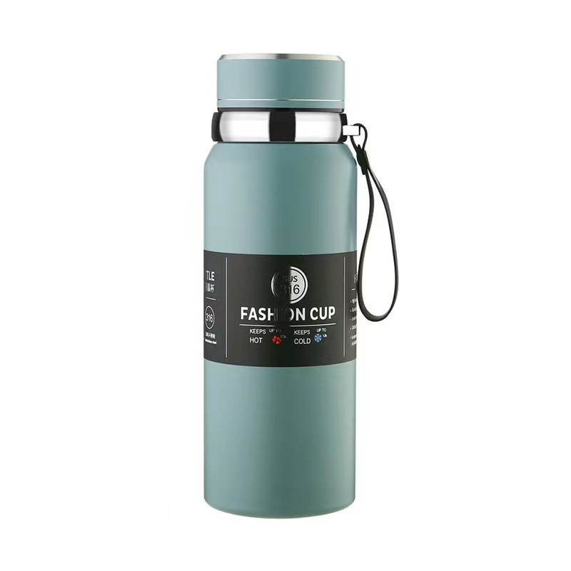 Cross-border exclusive fashionable 316 stainless steel insulated cup, portable rotatable strap, travel and outdoor sports water bottle Item Picture