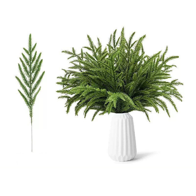 厂家批发单支仿真软胶绿植手感束跨境爆品圣诞节装饰松针组合定制详情图3