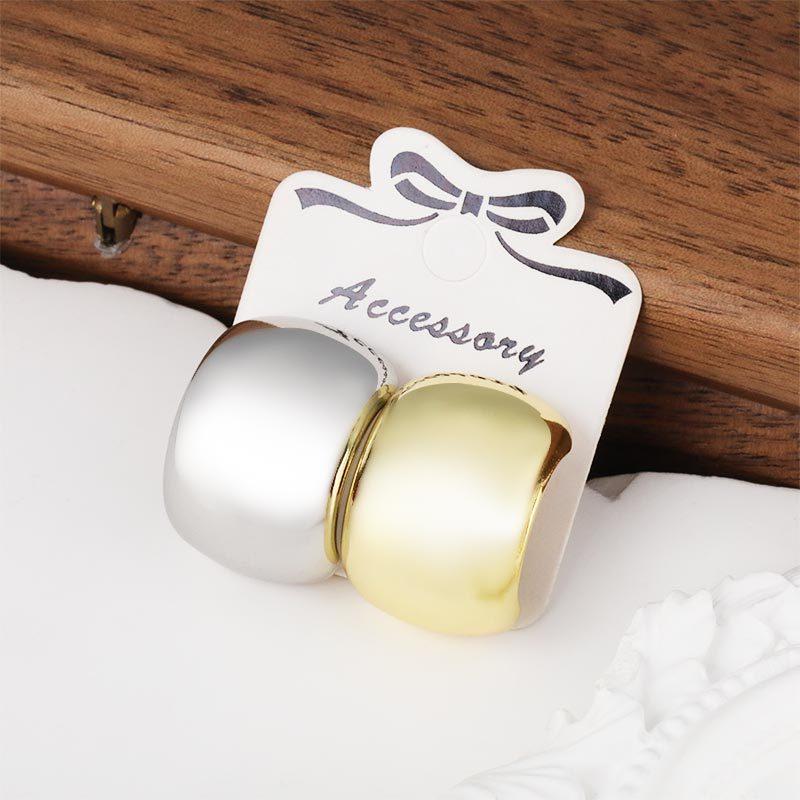 New cross-border trendy earrings from Europe and America, women's fashion, simple and shiny metal, cool and cold style, niche stud earrings Specification image