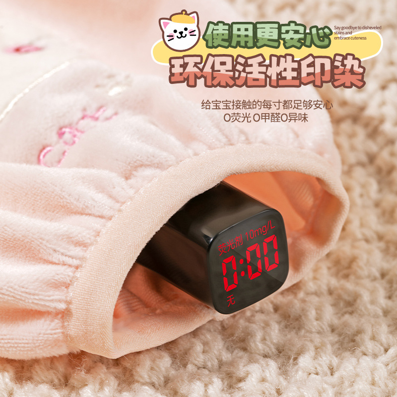 儿童袖套防水防污保暖袖套可爱宝宝护袖小孩儿童卡通绒布秋冬袖套详情图4
