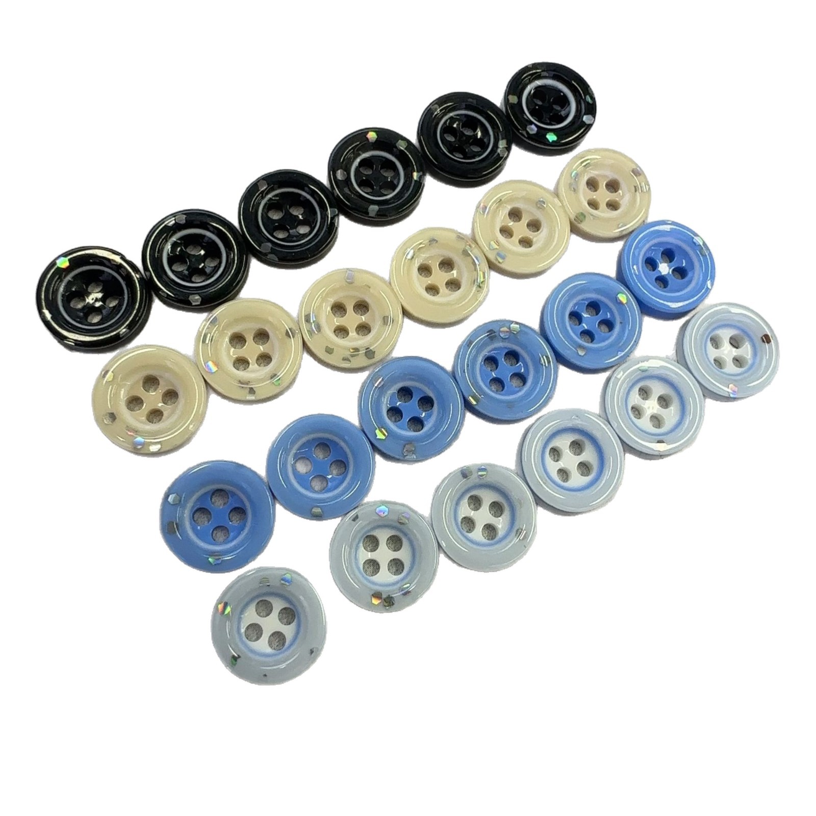 Junkai Four-Eye baby Blue frame Fine Flash cute button sewing baby clothes diy Hair band bracelet Pendant button Item Picture