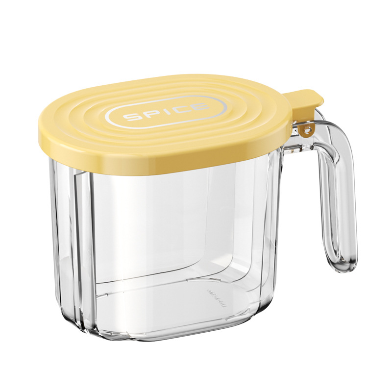 Ceramic seasoning box, salt shaker, plastic grinder, kitchenware seasoning jar, seasoning jar + grinder Item Picture
