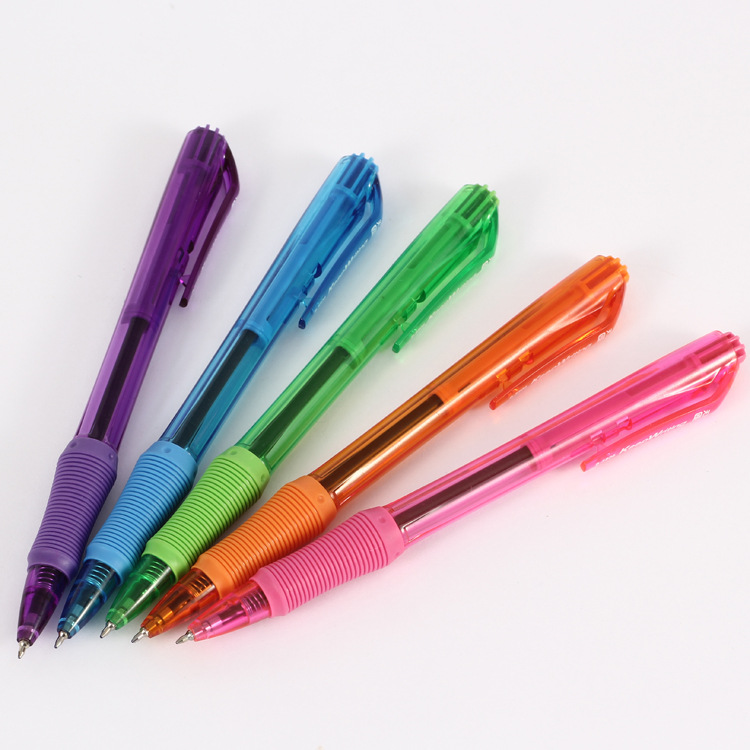 Tianfeng European and American style colored rod Ballpoint pen, simple side-jumping plastic Ballpoint pen 5806, advertising writing tool details Picture