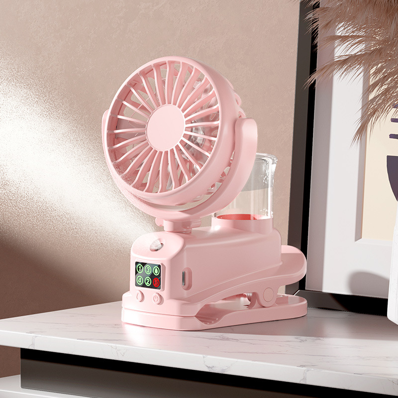 Clip desktop fan spray charging mini dormitory gift silent outdoor portable charging