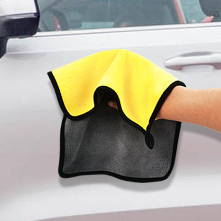 Car wash towel, coral fleece double-sided dual-color car cleaning cloth, thickened absorbent towel, car cleaning cloth, high-density car wash cloth