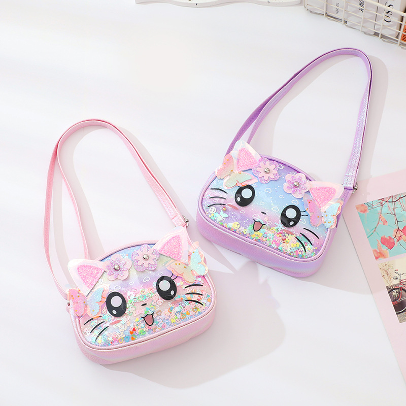 Candy bag, children's Gretel ribbon shoulder bag, star crossbody bag, small backpack, cartoon rainbow, Christmas cross-border Specification image