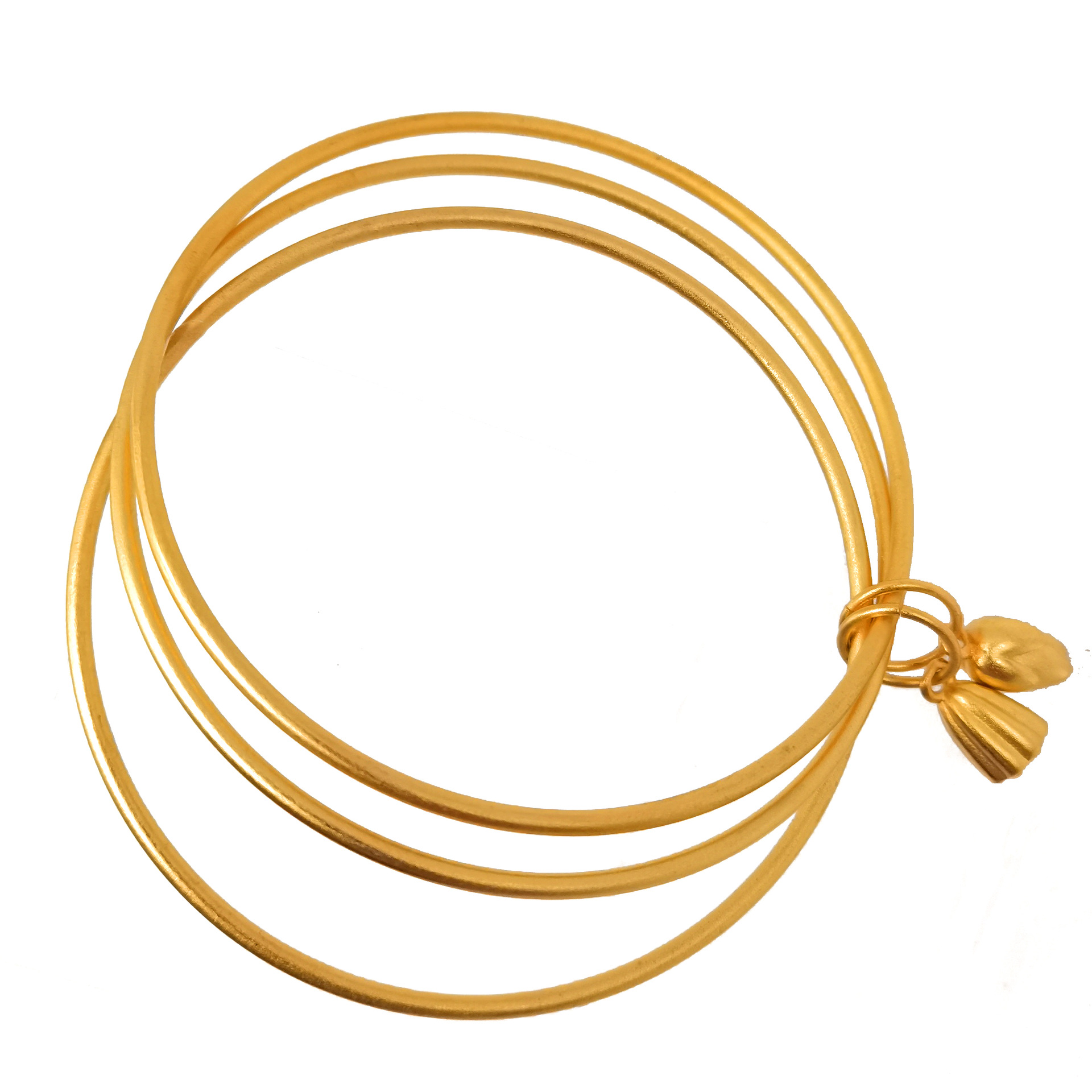 Copper gold-plated multi-loop bracelet, frosted lotus and lotus pod pendant, three-loop bracelet, three Lives and Three worlds multi-thread ring wholesale full figure