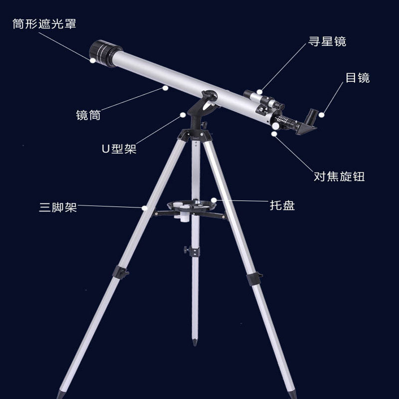 Wholesale of 60900 astronomical observation telescopes in stock. Professional adult outdoor single-tube moon and star observation with high definition and high magnification Specification image