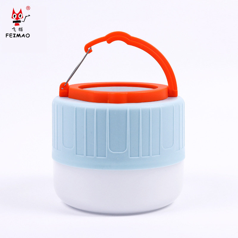 LED户外应急夜市灯 太阳能野营灯摆摊神器遥控可手机充电球泡灯