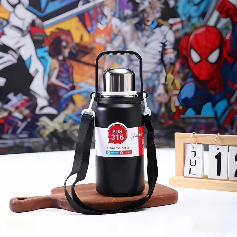 Diamond Pot Insulated Cup, outdoor sports 316 stainless steel jumping cup, student large-capacity handle car insulated cup details Picture