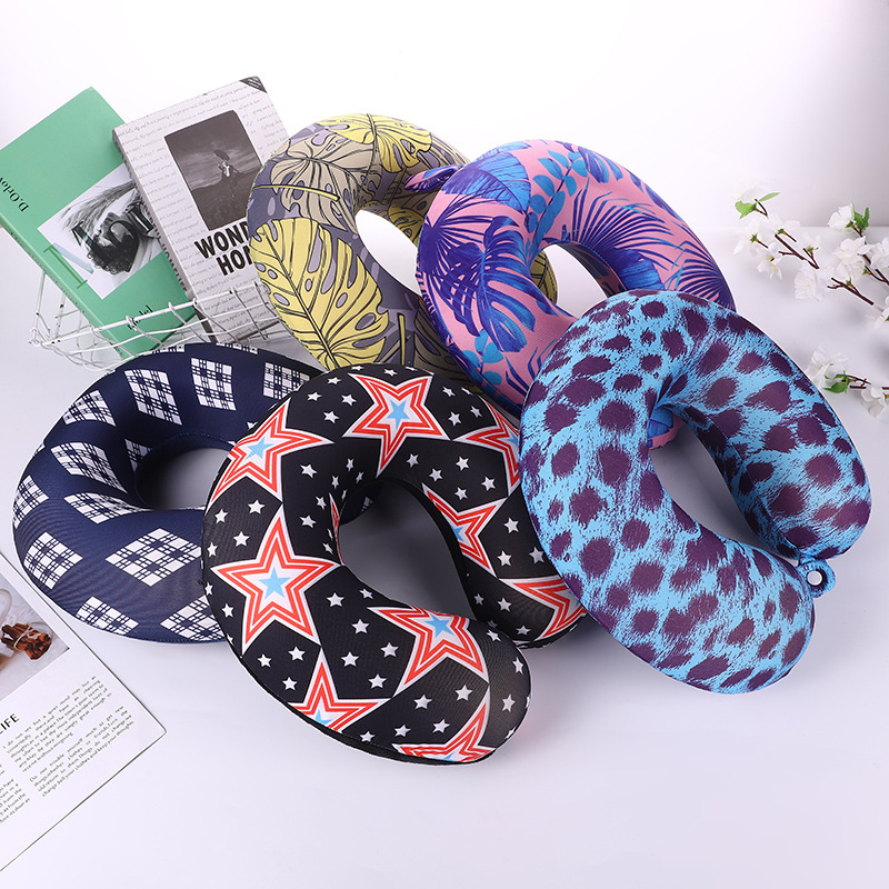 Plain checkered striped U-shaped pillow for men and women, super soft neck support pillow for outdoor travel, slow rebound memory pillow, direct supply from the manufacturer