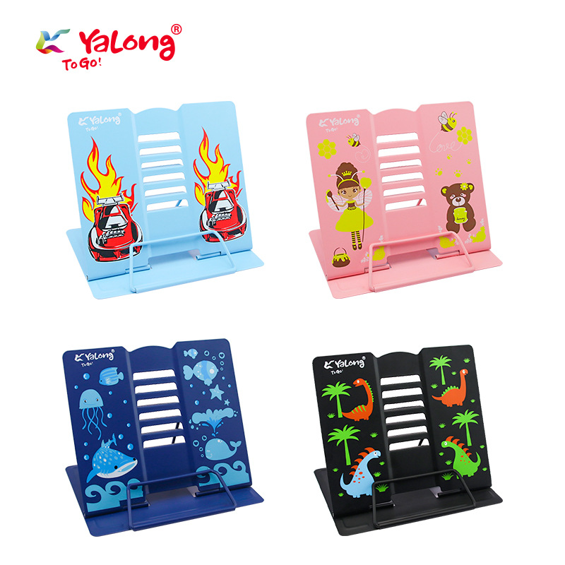 Yalong Cross-border modern metal frame bookshelf reading display board shelf details Picture