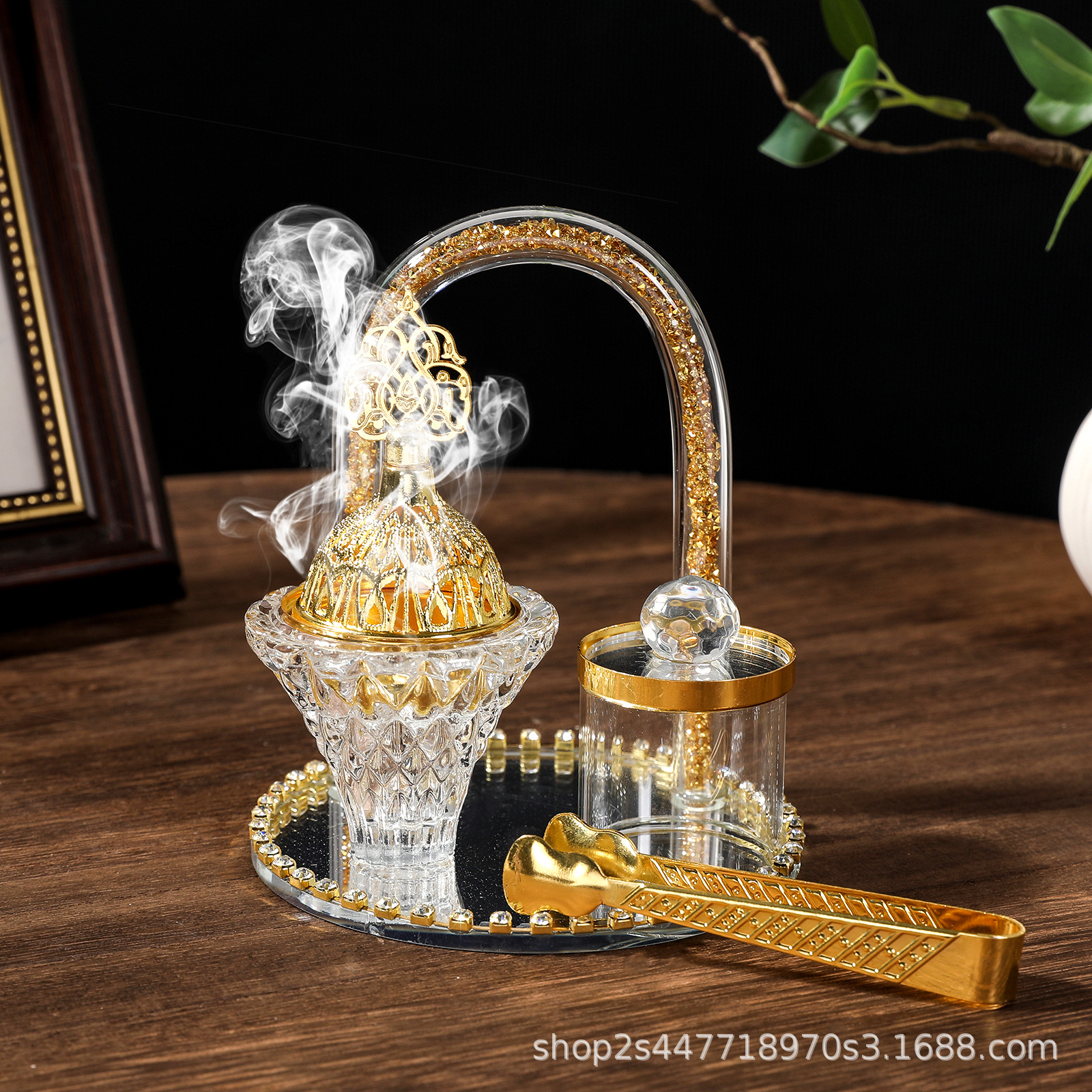 拱门水晶香薰炉套装阿拉伯家居客厅香炉incenseburner跨境热销