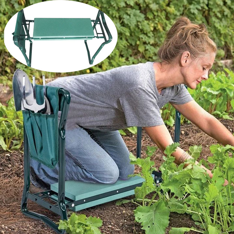 Garden kneeling stool to sit knelt GardenkneelerFoldingChair kneeling chair garden gardening tools full figure