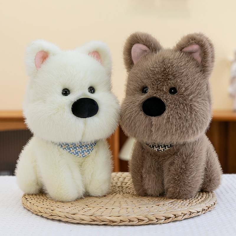 跨境新品西高地玩偶围巾小狗公仔八寸娃娃机白梗狗毛绒玩具批发细节图