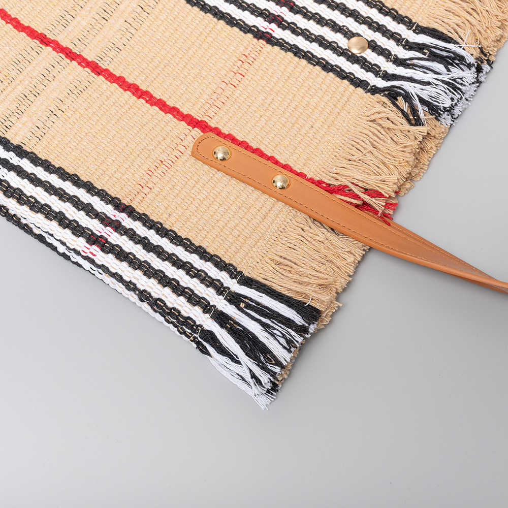 Cross-Border Canvas Bag, Large-Capacity Canvas Tote Bag, Women's Single-Shoulder Bag, New Beach Bag, Fringed Embroidery, Niche Design Women's Bag, Single-Shoulder Tote Bag, Canvas Bag Application Scenario