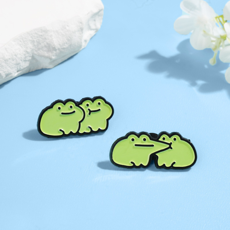 卡通绿色青蛙套装系列组合胸针创意包包金属徽章服装配件饰品组合