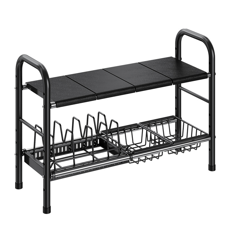 Factory wholesale kitchen sink, cookware, household cross-border storage rack, sink, adjustable multi-layer storage and draining rack Item Picture
