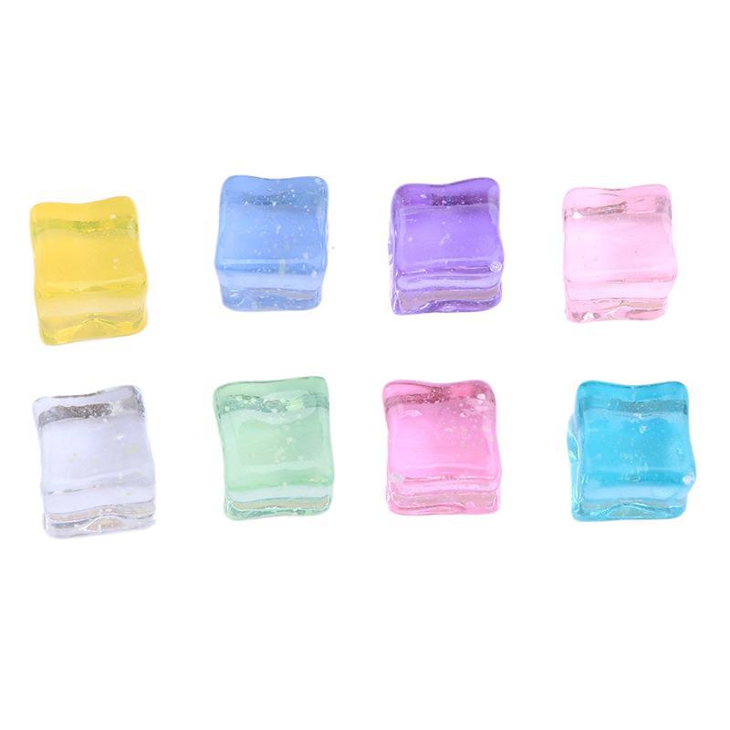Color brillante cubo de hielo diy titular de la pluma soporte de caso de teléfono crema pegamento caja de almacenamiento accesorios material bolsas Item Picture