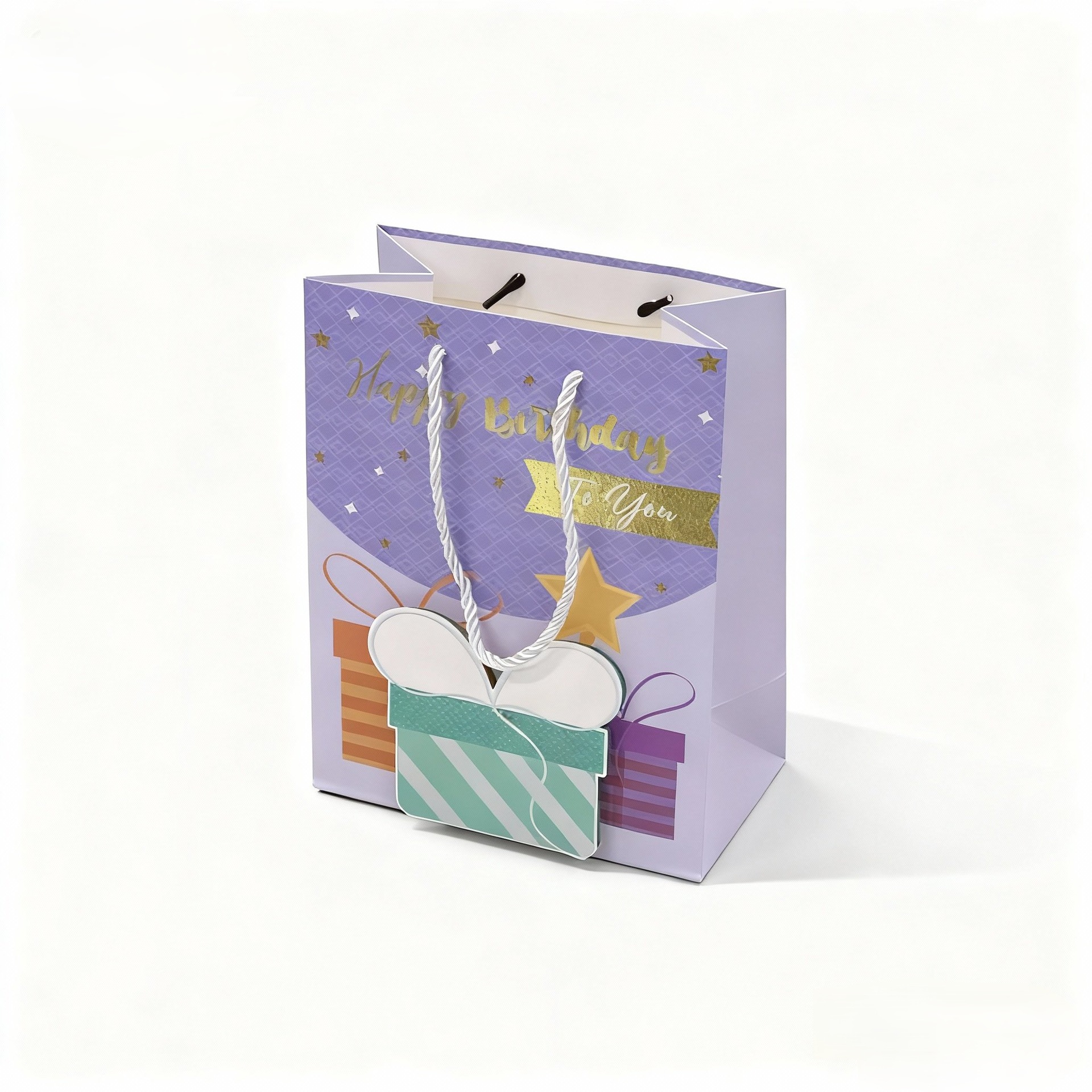 Birthday party gift bag set, creative candle star pattern handbag gift box, decorative paper bag, multi-size handbag gift packaging Item Picture