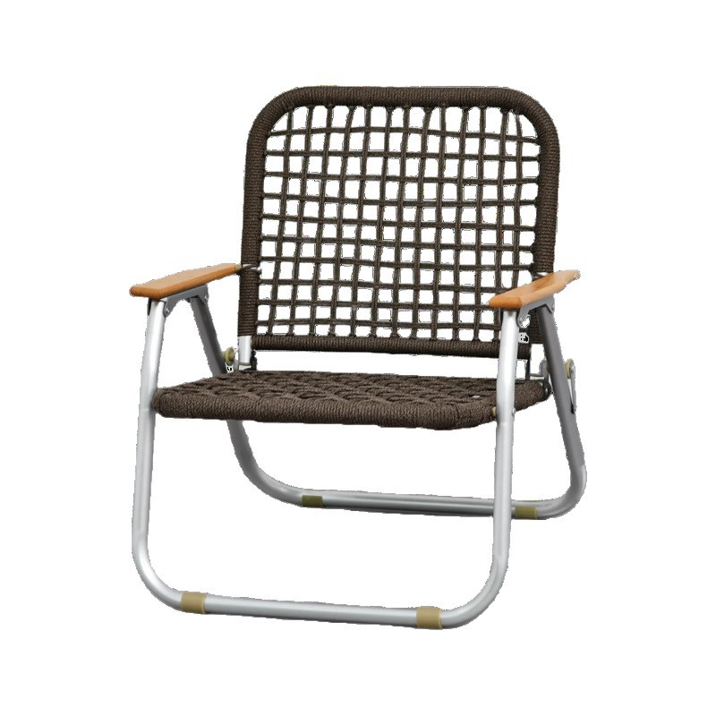 YEZHULIN铝合金编绳单人椅定制带扶手民宿休闲椅定制折叠椅定白底实物图