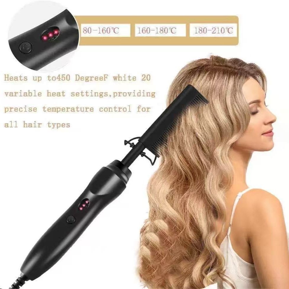 Peinado de alisado transfronterizo flequillo seco y húmedo peinado de cobre de doble uso alisador de pelo rizador de peinado doméstico alisador de pelo eléctrico Specification image