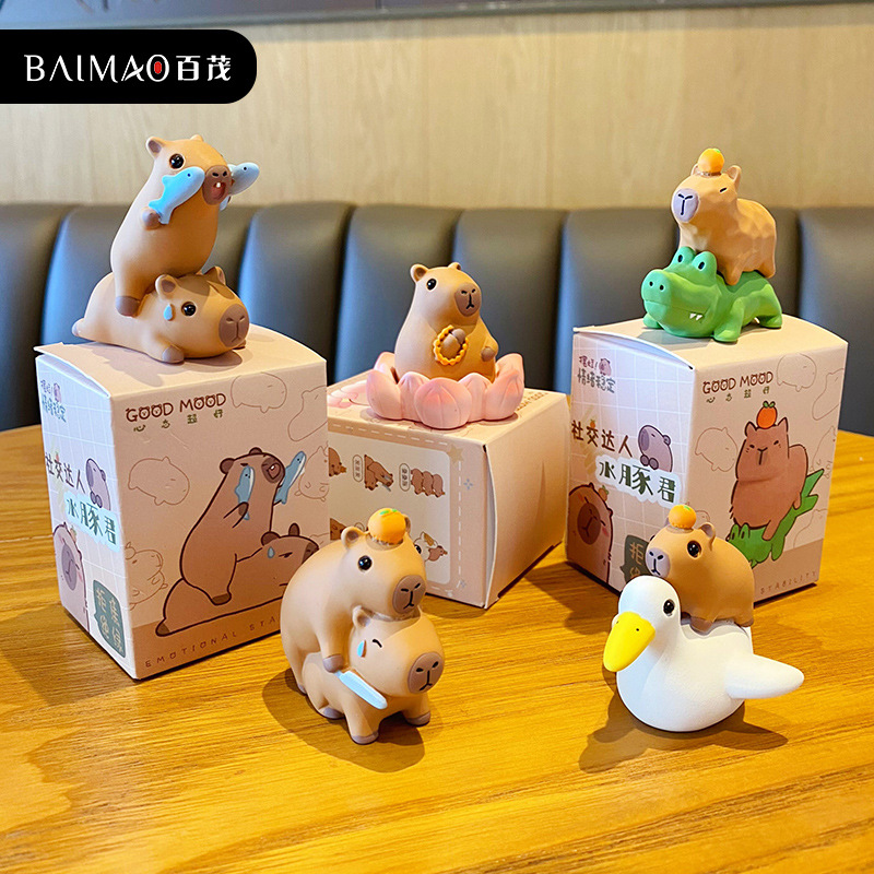 Original Capibara Capybara resin decorative items for women, creative and trendy car center console display furniture, and desktop decorations details Picture