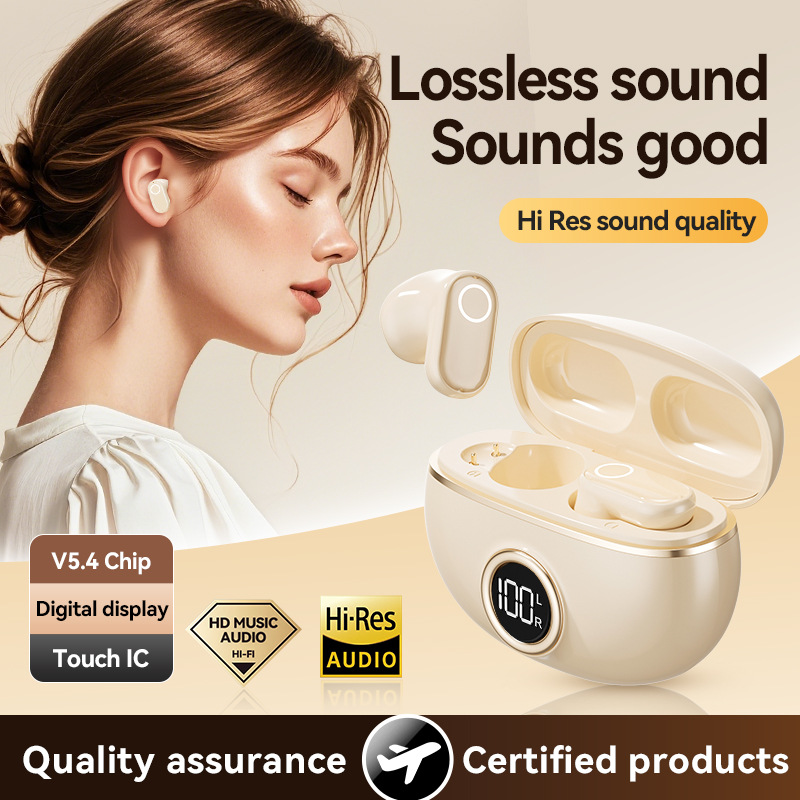 M84 Short-handle electroplated in-ear Bluetooth headphones, wireless Huaqiangbei noise-cancelling factory, gaming low-latency ear clip type