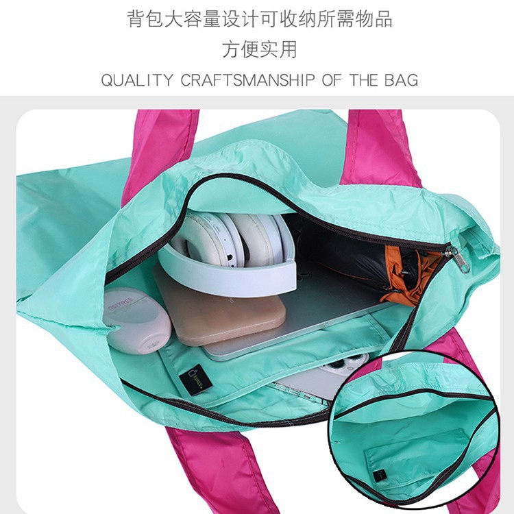 日系云朵包可折叠便携单肩手提收纳袋子大容量拉链超市买菜包防水细节图