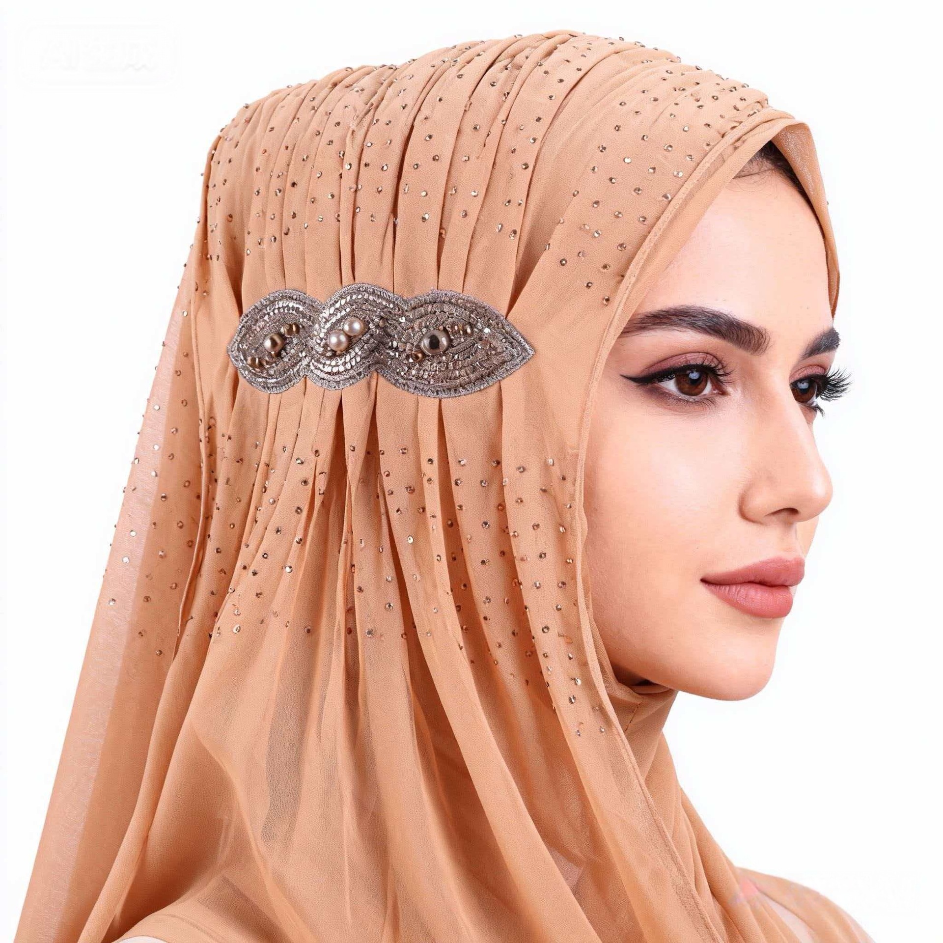 M163速卖款新款头巾民族风围巾盖头雪纺烫钻跨境货源