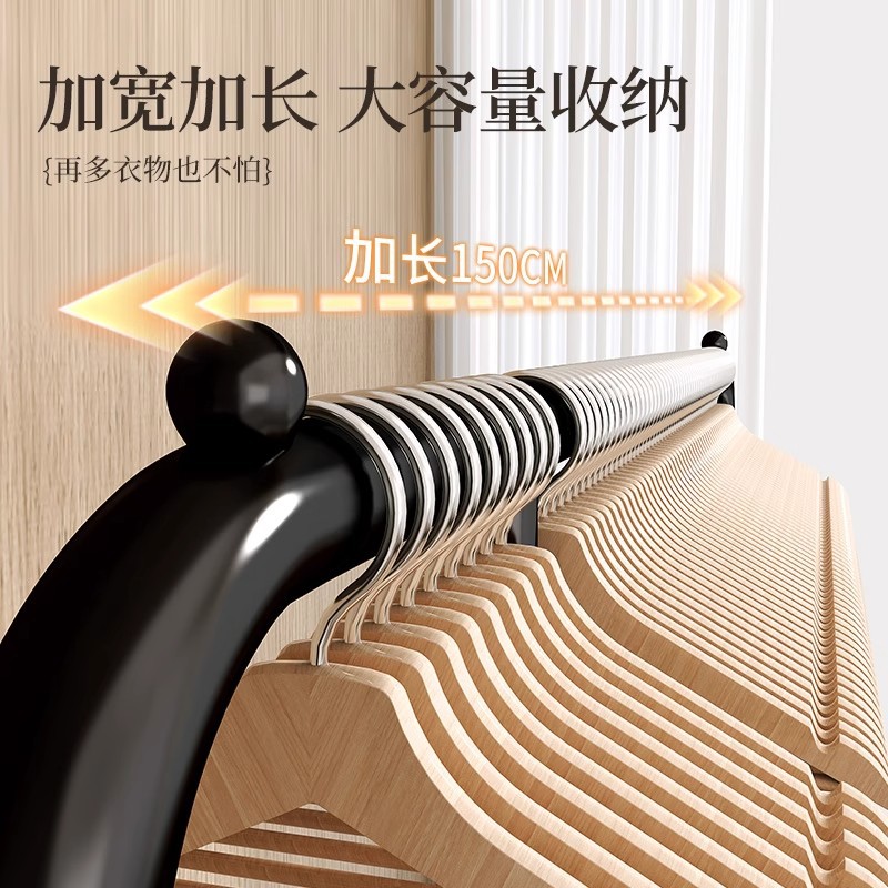 Simple floor-standing clothes drying rack, indoor room clothes hanging rack, household movable clothes drying rack, bedroom clothes storage rack Application Scenario