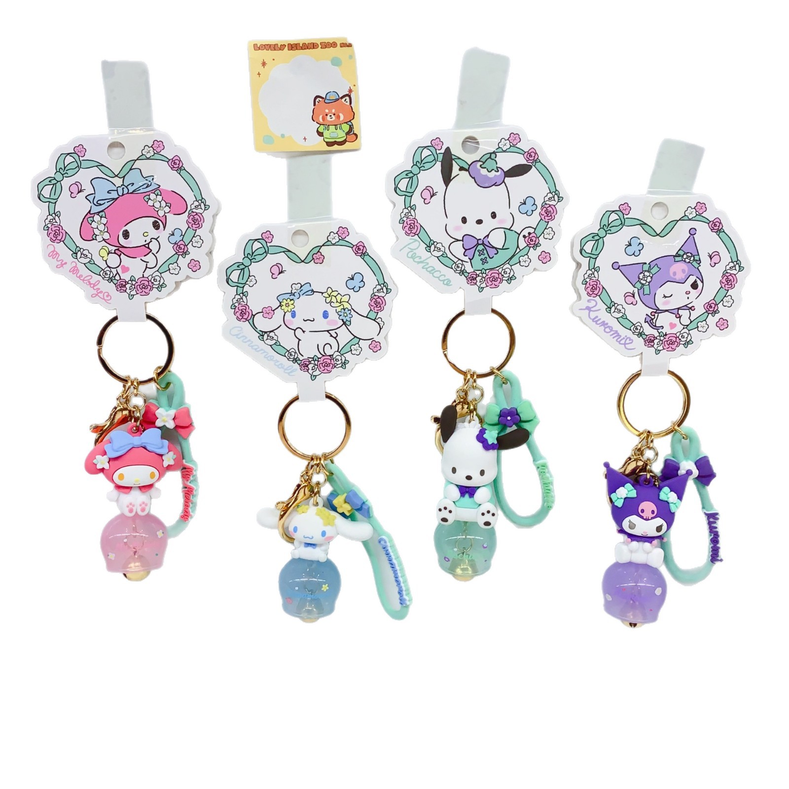 Genuino sanrio flower town wind bell colgante melody ti kulomi jade laurel perro pacha perro llavero colgante Item Picture