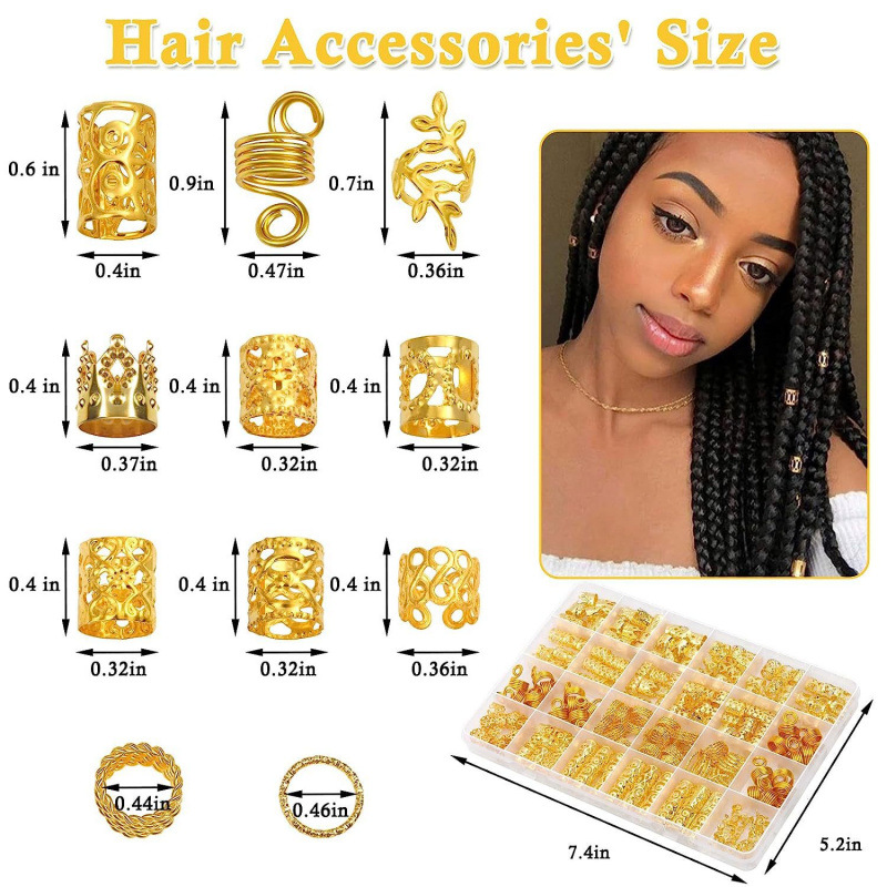 220 diy braid sets for women, braids, braid rings, spring and golden flower tube hair accessories details Picture