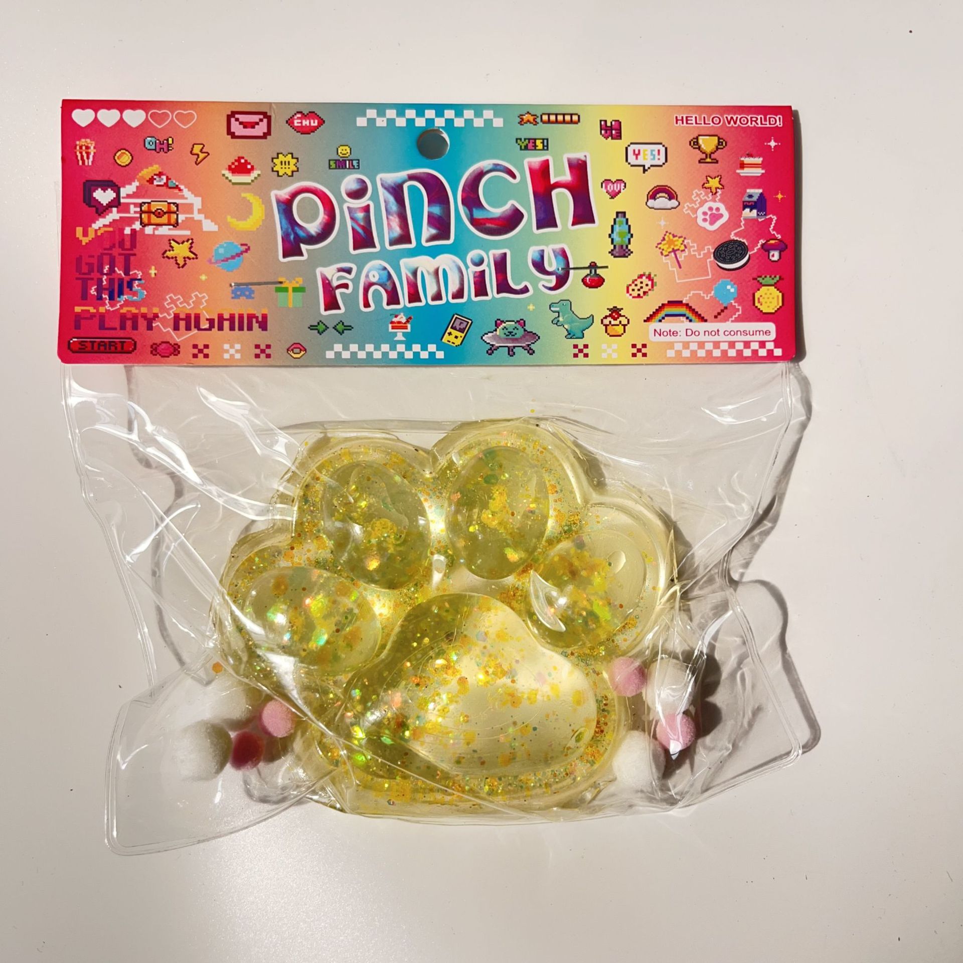 Cross-border soft sticky crystal cat paw Flash Aurora Ice transparent gold powder toy magic tool Application Scenario