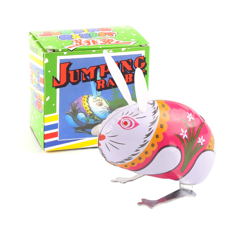 Winding tin Rabbit, a classic and retro handcrafted wind-up toy for the 80s generation, Jumping Rabbit, Tin Jumping Rabbit Item Picture