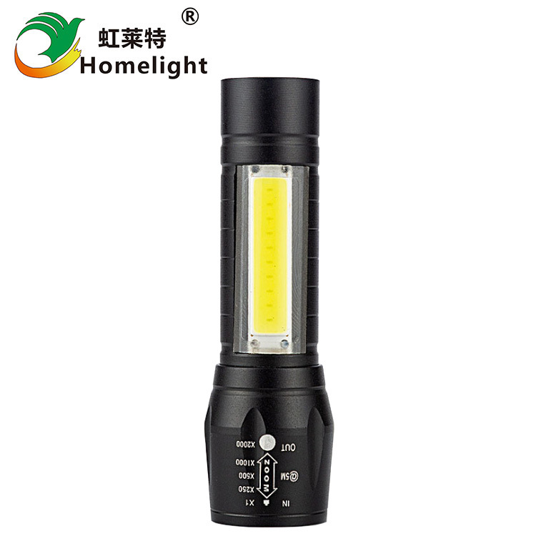 511 Mini High-intensity flashlight USB charging LED flashlight COB telescopic Zoom Gift Flashlight with LOGO printing Specification image