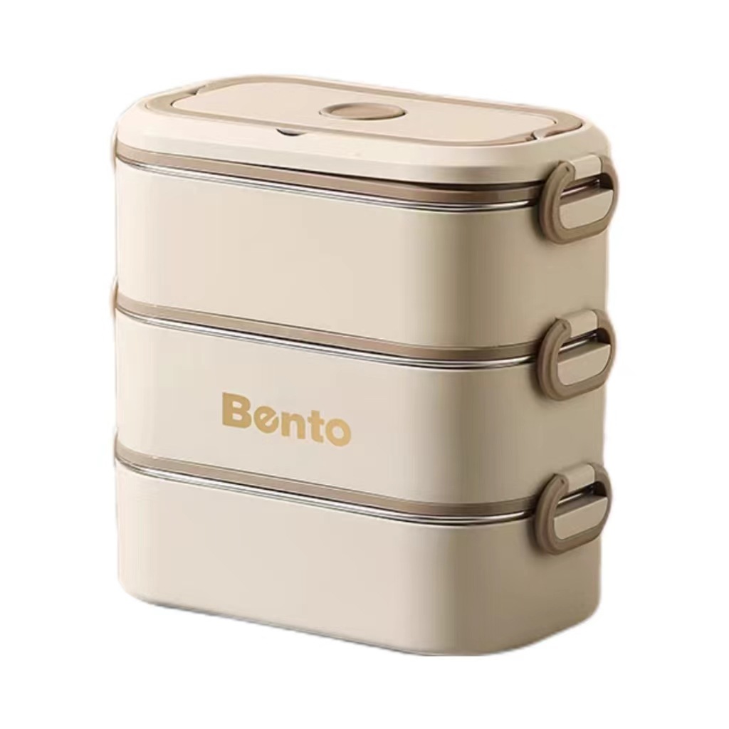 304 multi-layer insulated lunch box, large-capacity bento box, water-filled heating lunch box, portable lunch bucket for office workers and students Item Picture