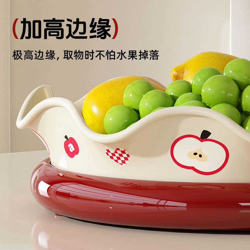 Dopamine Rotating Draining Fruit Plate 2025 New home living room coffee table, snack and candy display plate, storage plate Application Scenario