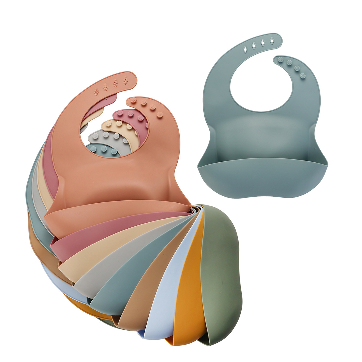 夏季食品级儿童硅胶围兜宝宝立体吃饭兜婴儿围嘴口水兜防水口水巾