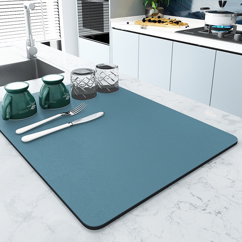 TEMU's new solid-color kitchen draining pad, diatom mud tabletop sink, wear-resistant and absorbent pad, anti-scald and heat-insulating pad Application Scenario