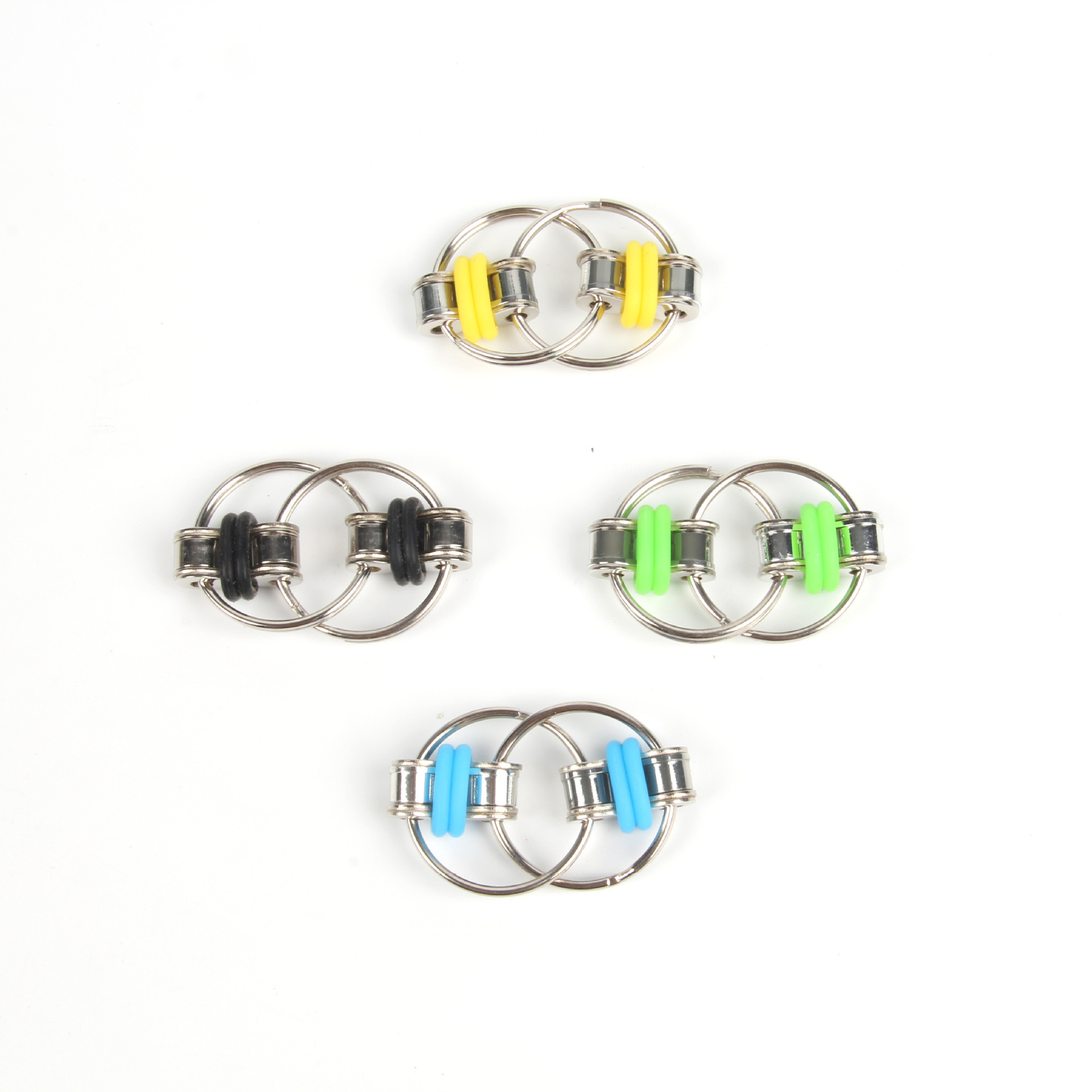 fidgetcube发泄自行车铁链解压金属钥匙扣减压链条细节图