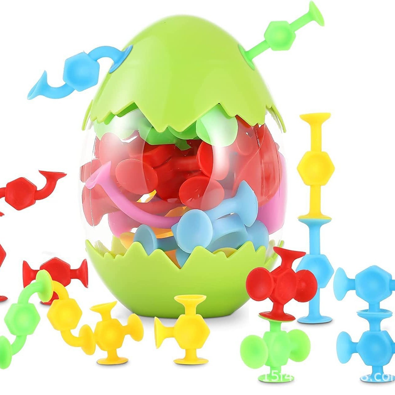 Children's DIY early education assembly suction cups, soft silicone building block toys, eggshell storage packaging, suction fun animal models Item Picture